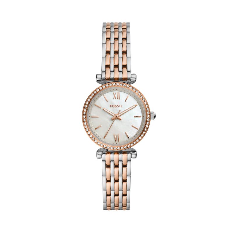 Fossil Carlie Mini Two Tone Analogue Watch ES4649 image number 0