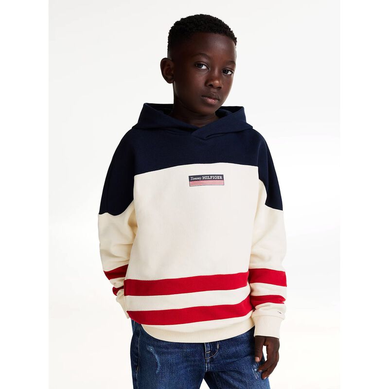 Tommy Hilfiger Stripe Colour-Blocked Hoodie 4-7Y image number 1