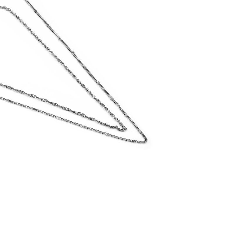 Silk & Steel Duo Necklace image number 1