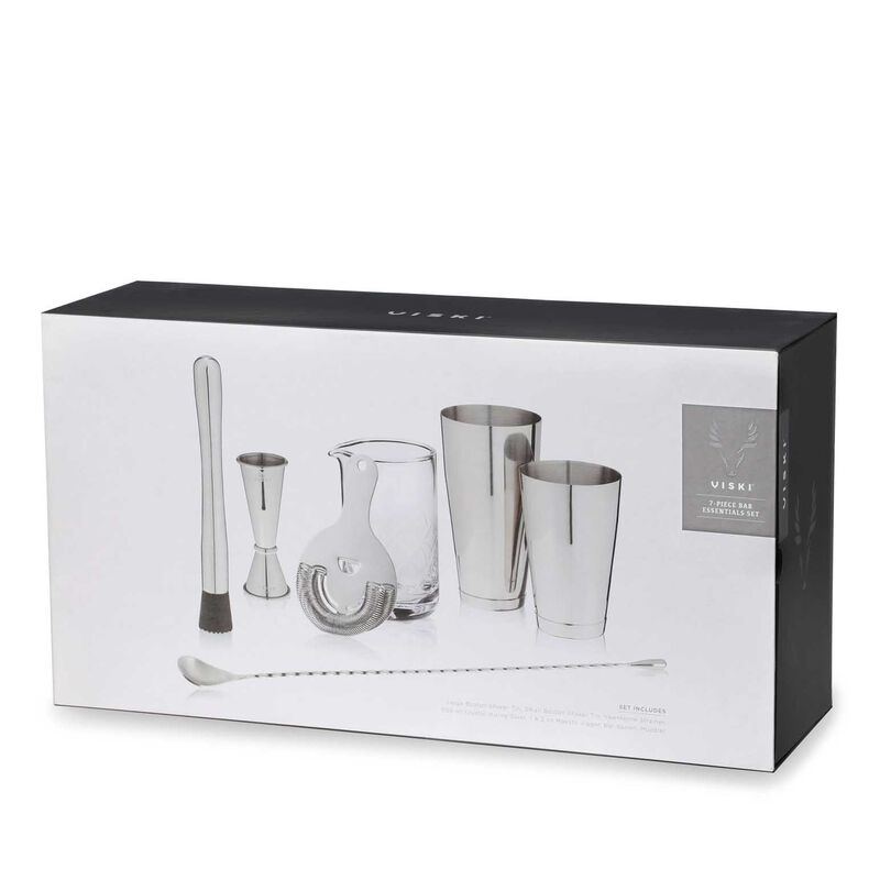 Viski 7- Piece Stainless Steel Barware Essentials Set By Viski image number 3