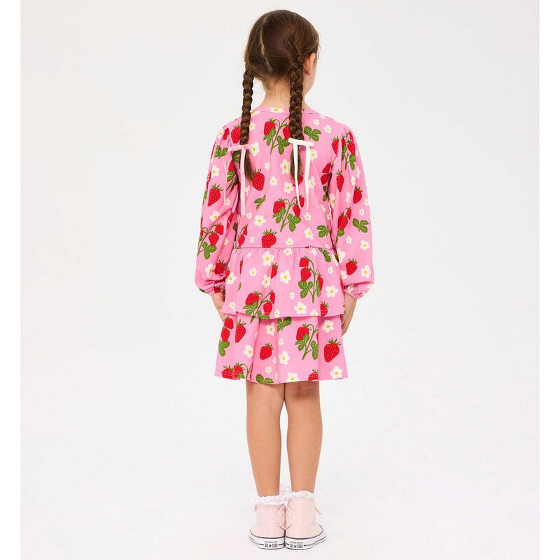 Rock Your Baby Strawberry Long Sleeve Frill Dress image number 2