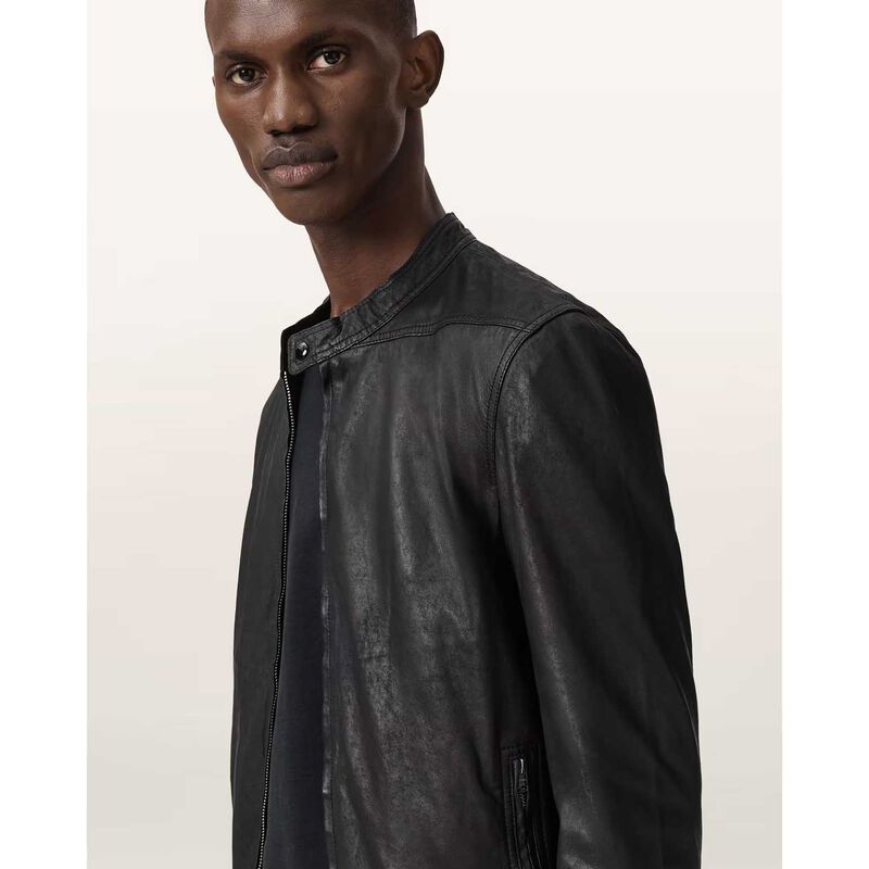 AllSaints Colt Slim Fit Leather Jacket image number 2