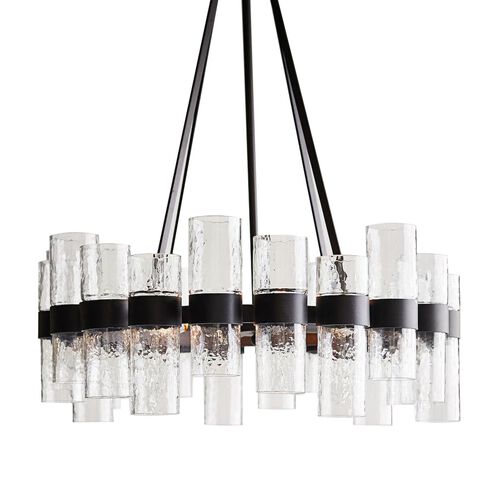 Pottery Barn Penni Glass Tube Round Chandelier 60cmD