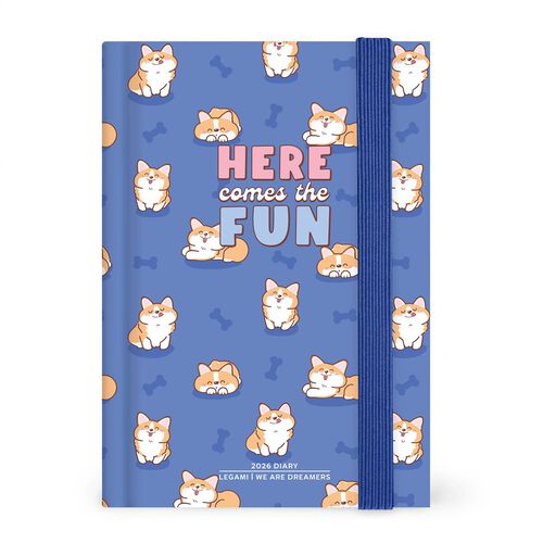 Legami Corgi 2026 Photo Daily Diary Small Blue