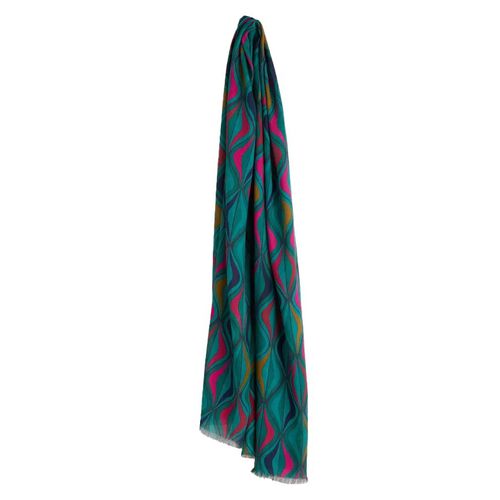 Seasalt Cornwall May Garland Scarf Festive Ribbons Dark Jade