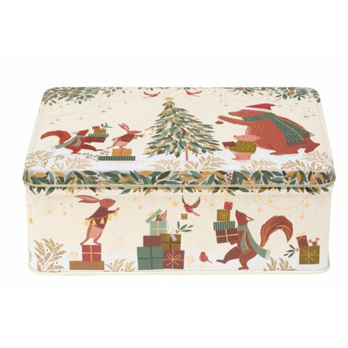 Sara Miller Woodland Bear Deep Rectangle Tin
