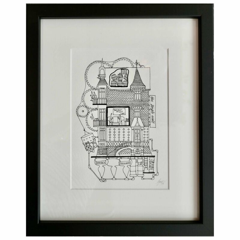 Ellie Compton Single Malt Print A5 Framed image number 0
