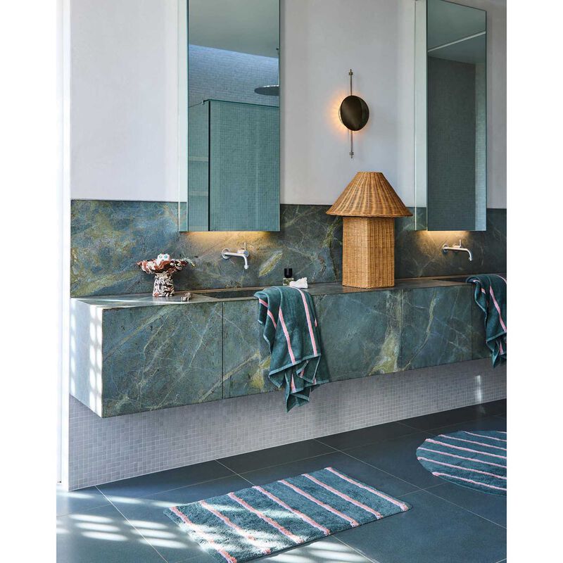 Kip&Co Wakame Crush Stripe Bamboo Bath Mat image number 1