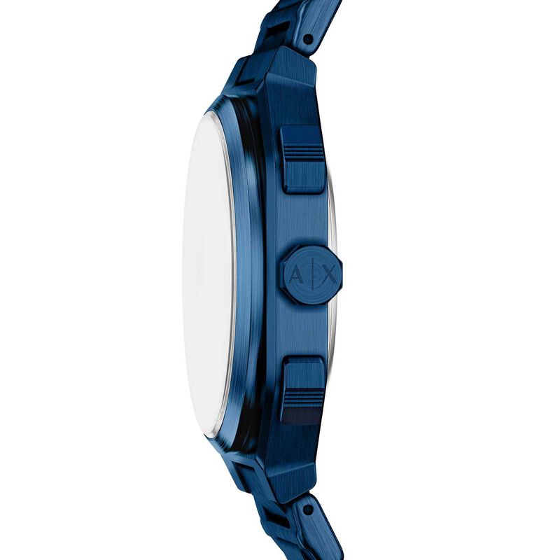 Armani Exchange Bass Dual-Time Blue Stainless Steel Watch image number 2