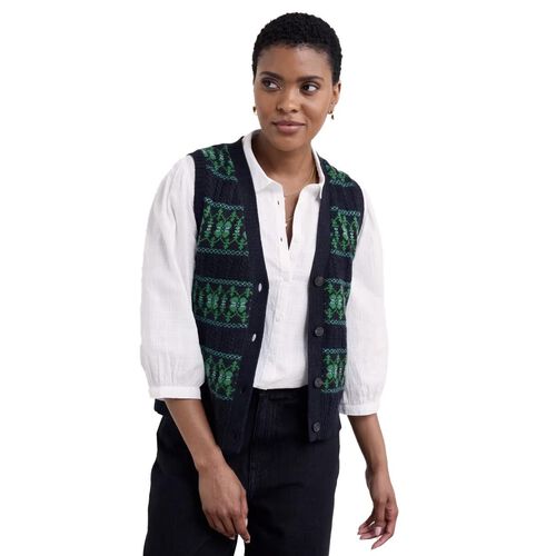 Seasalt Cornwall Partridge Waistcoat Vest Porcelain Maritime Hedgerow