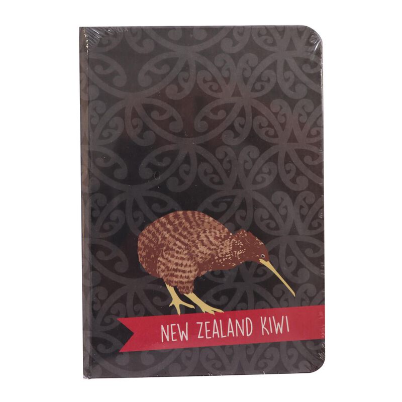 Kereru Design New Zealand Kiwi Maori Art Black A6 Notebook image number 0
