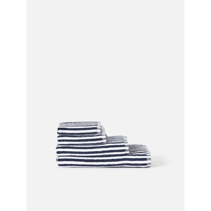 Città Wide Stripe Cotton Bath Towel Navy/White  - 80x150cm image number 1