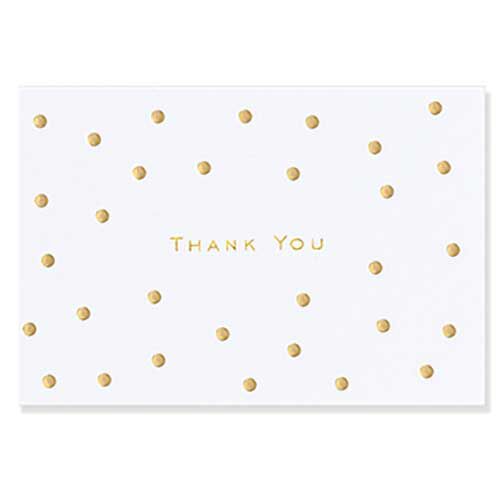 Thank You Gold Dots Note Cards 14 Pack