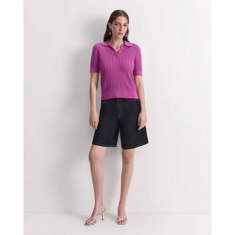 Sportscraft Elka Pointelle Polo Knit image number 3