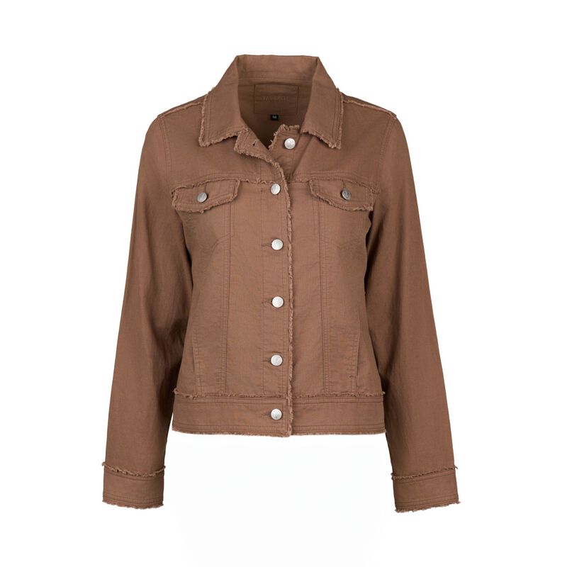 Vassalli Linen Jacket with Frayed Seams image number 2