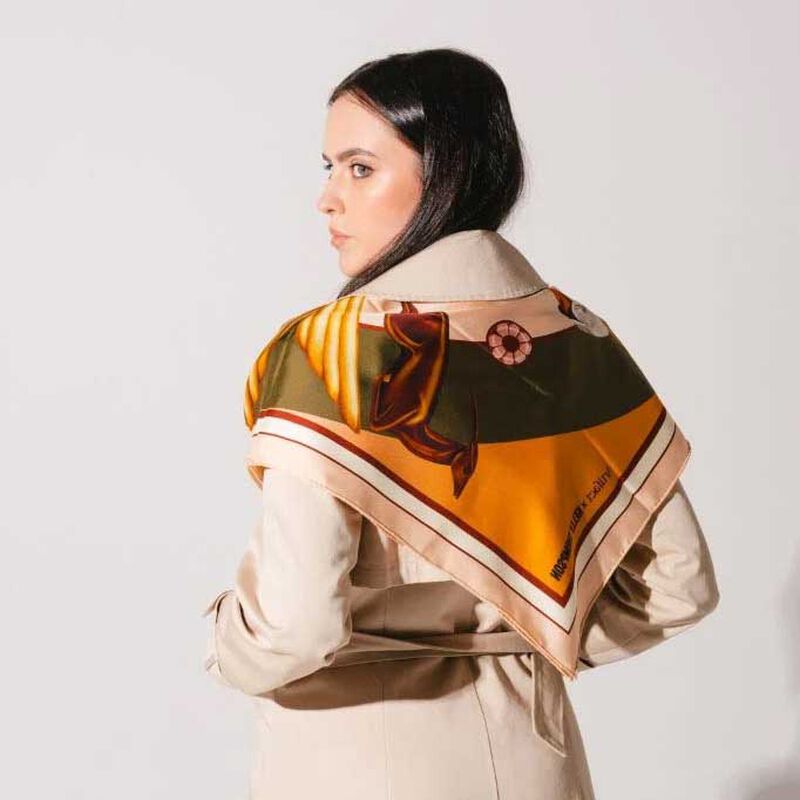 Artifact x Kelly Thompson Gilded Square Silk Scarf image number 3