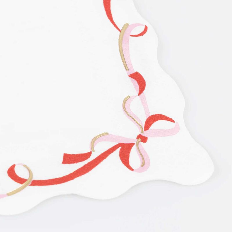 Meri Meri Ribbon Bow Small Napkins x 16 image number 1