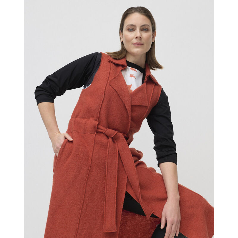 Marco Polo Belted Boiled Wool Vest image number 2