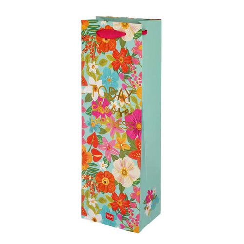 Legami Flowers Bottle Gift Bag