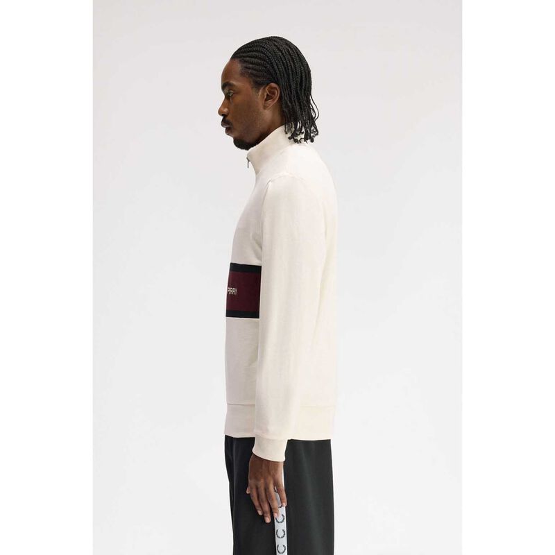 Fred Perry Embroidered Panel Half Zip Sweatshirt image number 1