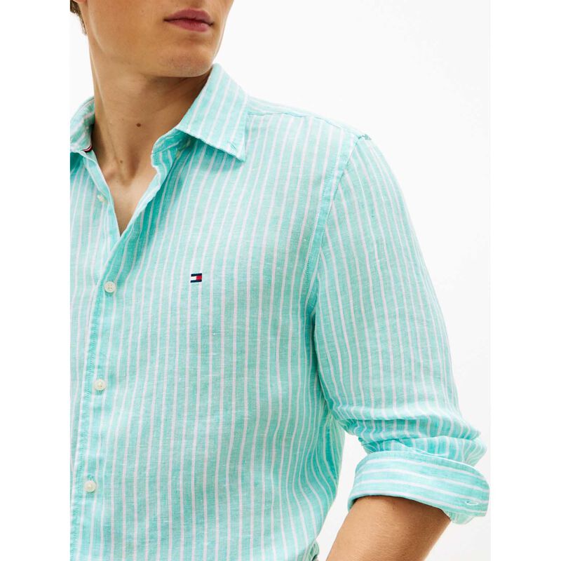 Tommy Hilfiger Regular Fit Bengal Stripe Pure Linen Shirt image number 2