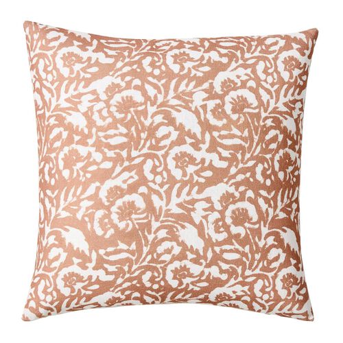 West Elm Batik Floral Cushion Cover 51cm Terracotta