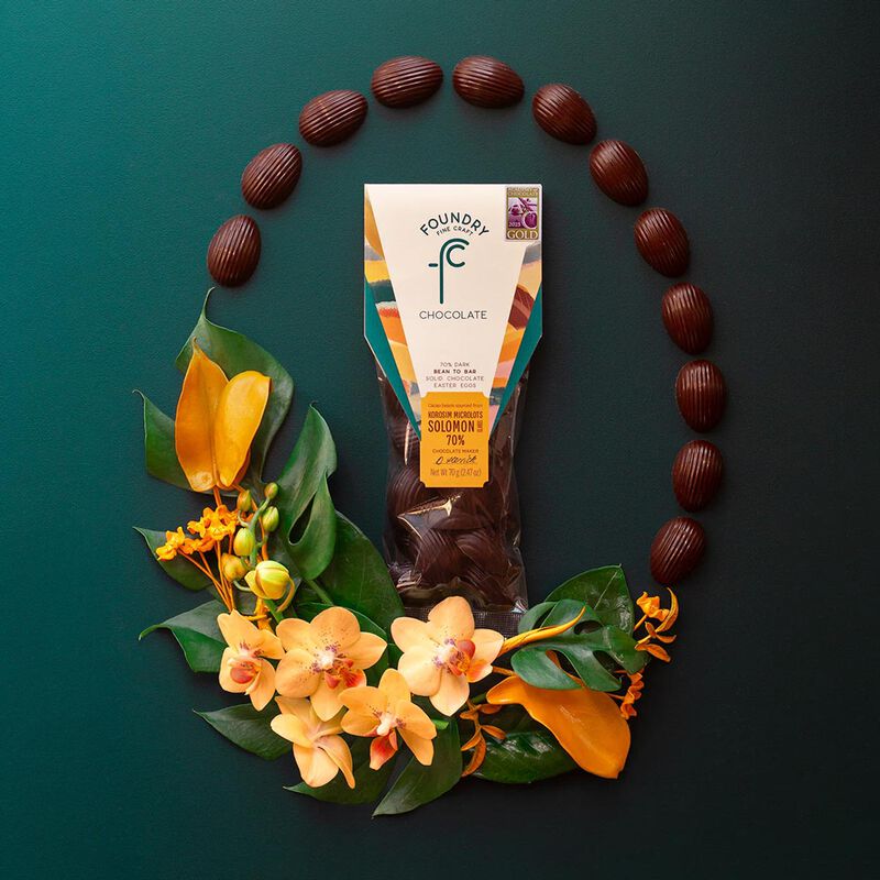 Foundry Chocolate Korosim Microlots, Solomon Islands 70% Mini Easter Eggs image number 0