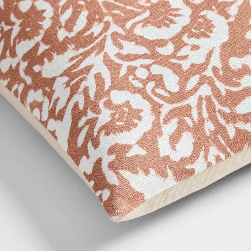 West Elm Batik Floral Cushion Cover 51cm Terracotta image number 1