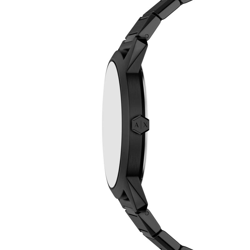 Armani Exchange Three-Hand Black Stainless Steel Watch image number 2