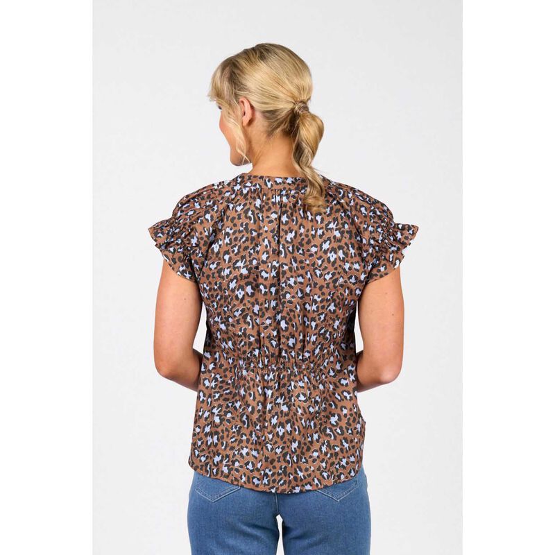 Vassalli Printed Drop Shoulder Top With Shirring Detail image number 5