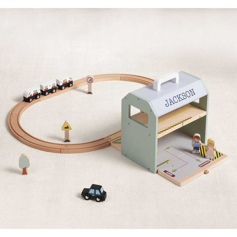 Pottery Barn Kids Big Jigs Wooden Train Set image number 0