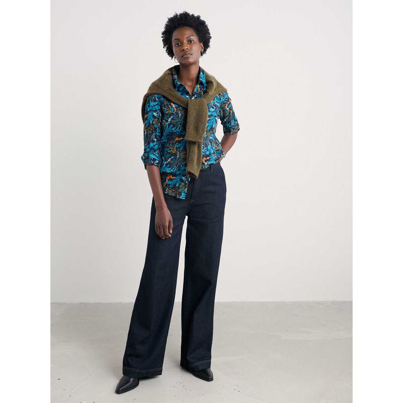 Seasalt Cornwall Larissa Shirt Floating Fronds Maritime image number 2