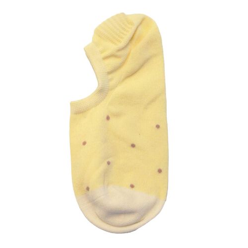 Stella + Gemma Socks No Show Lemon With Latte Dots