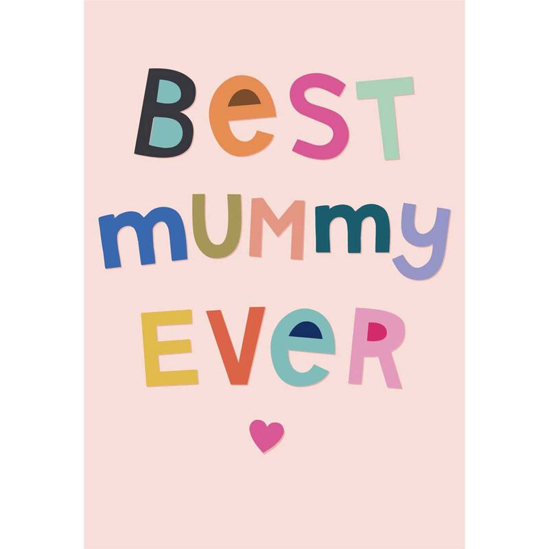 Image Gallery Mummy Happy Heart Wording Mother's Day Card image number 0