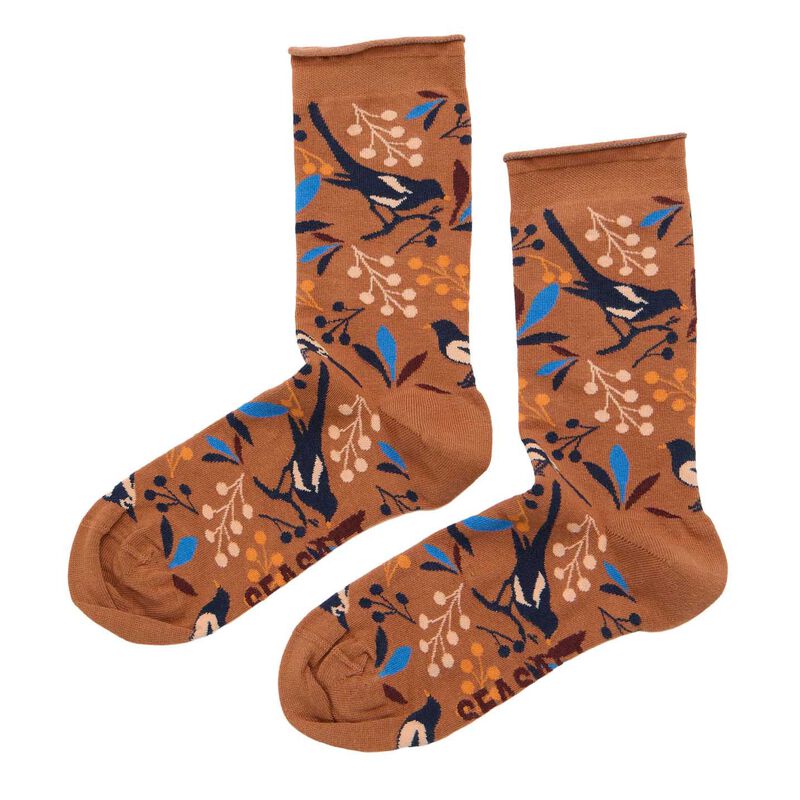 Seasalt Cornwall Arty Socks Magpie Song Dark Flax image number 0