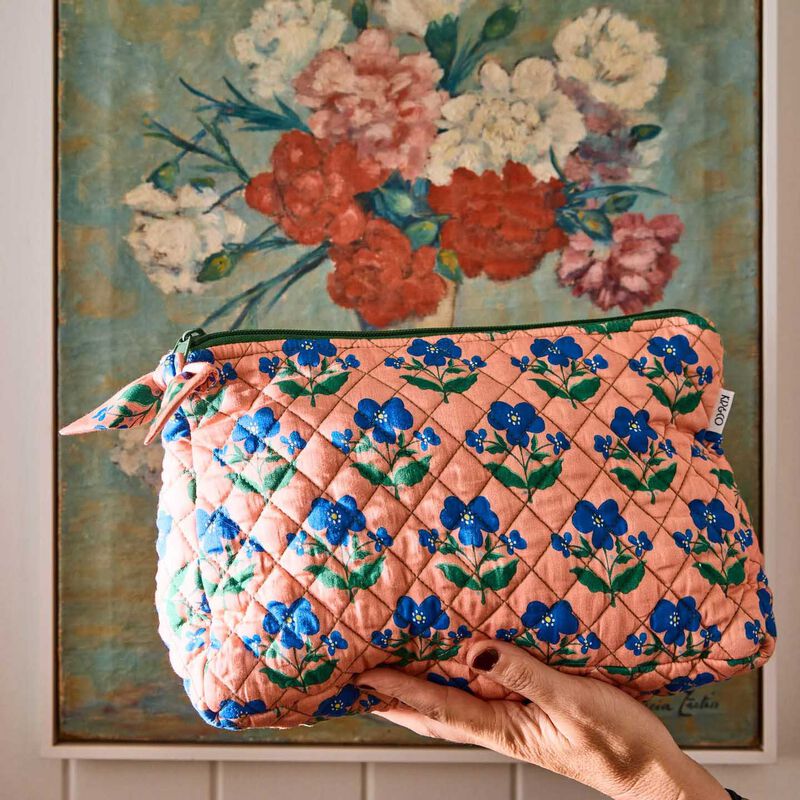 Kip&Co X Anna Spiro Indian Summer Rose Quilted Cotton Toiletry Purse image number 1