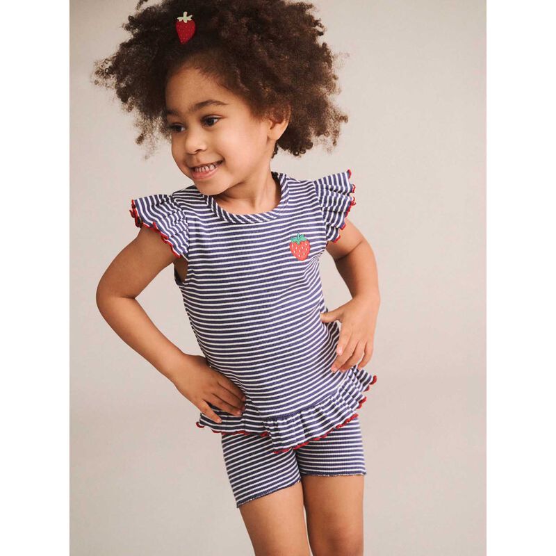 Huxbaby Ink Stripe Rib Peplum Tee 3-5Y image number 1
