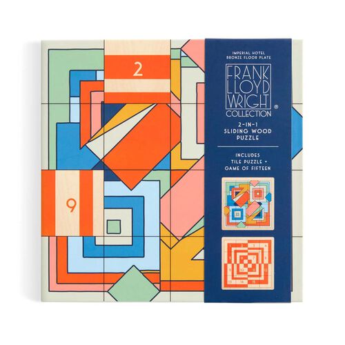 Galison Frank Lloyd Wright Imperial Hotel 2-in-1 Sliding Wood Puzzle