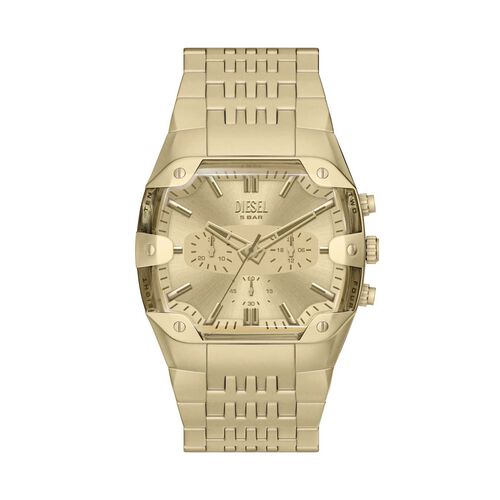 Diesel Spiked Cushion Chronograph Gold-Tone Stainless Steel Watch