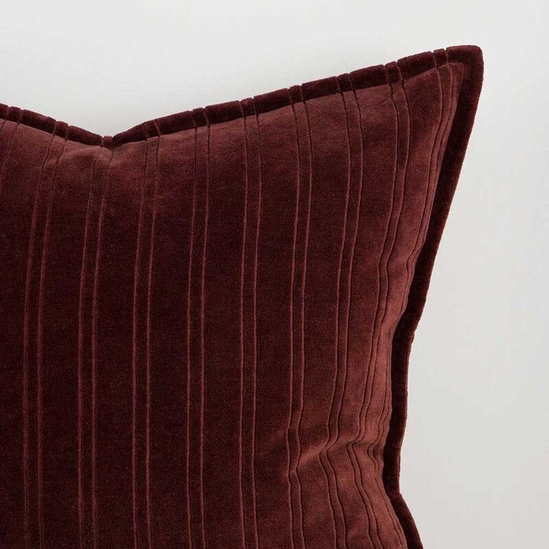Baya Stria Cushion With Feather Inner 55x55cm - Merlot image number 2