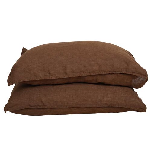 Home Lab 100% French Flax Linen Pillowcase Pair