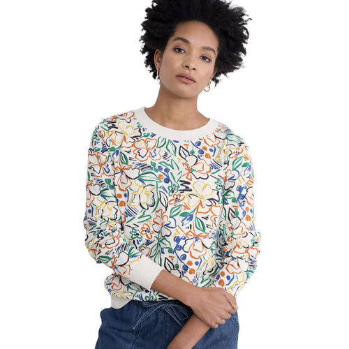 Seasalt Cornwall Bright Wave Sweatshirt Painters Garden Chalk