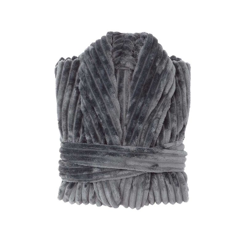 Bambury Channel Fleece Robe Steel image number 1