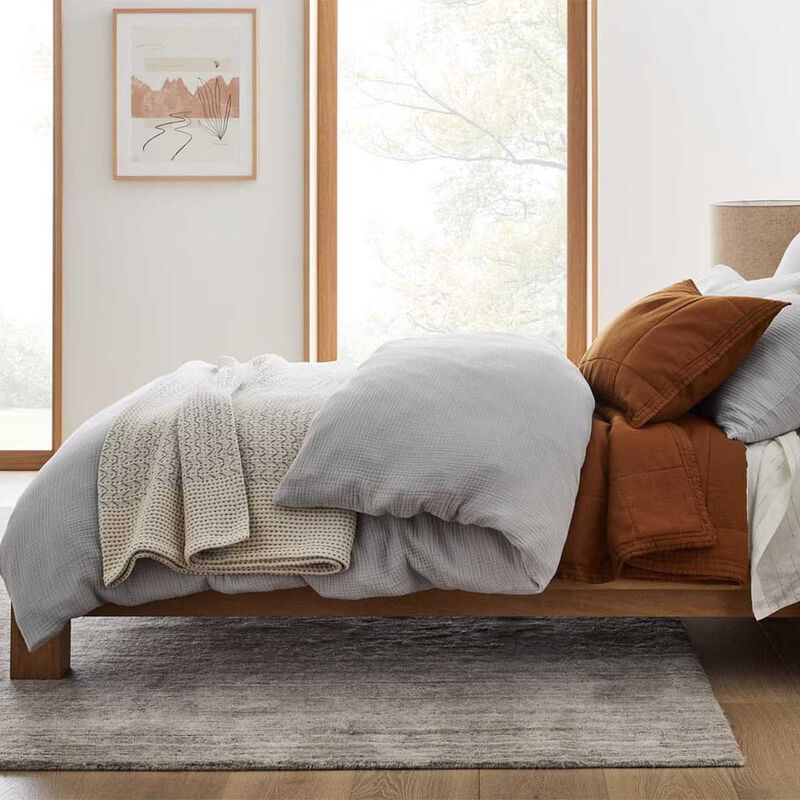 West Elm Mixed Herringbone Blanket Ivory image number 2