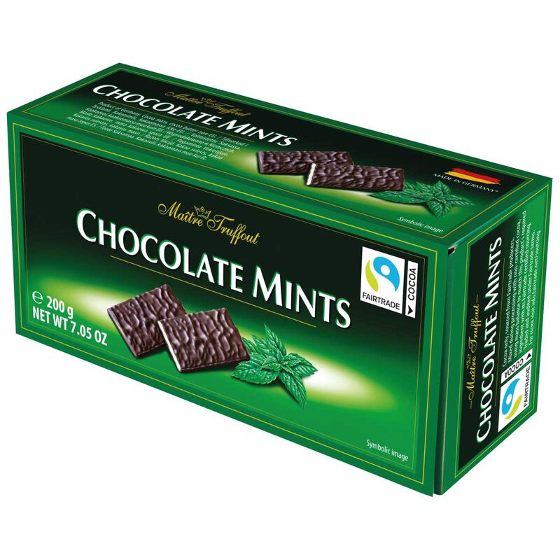 Maitre Truffout Dark Chocolate Mint Thins 200g image number 0