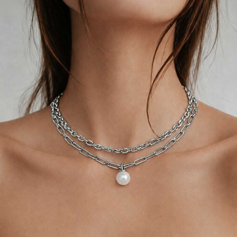 Dyrberg Kern Aurelia Ss White Pearl Necklace image number 1