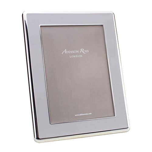 Addison Ross 4x6 Enamel & Silver Photo Frame 30mm - Silver & Chiffon