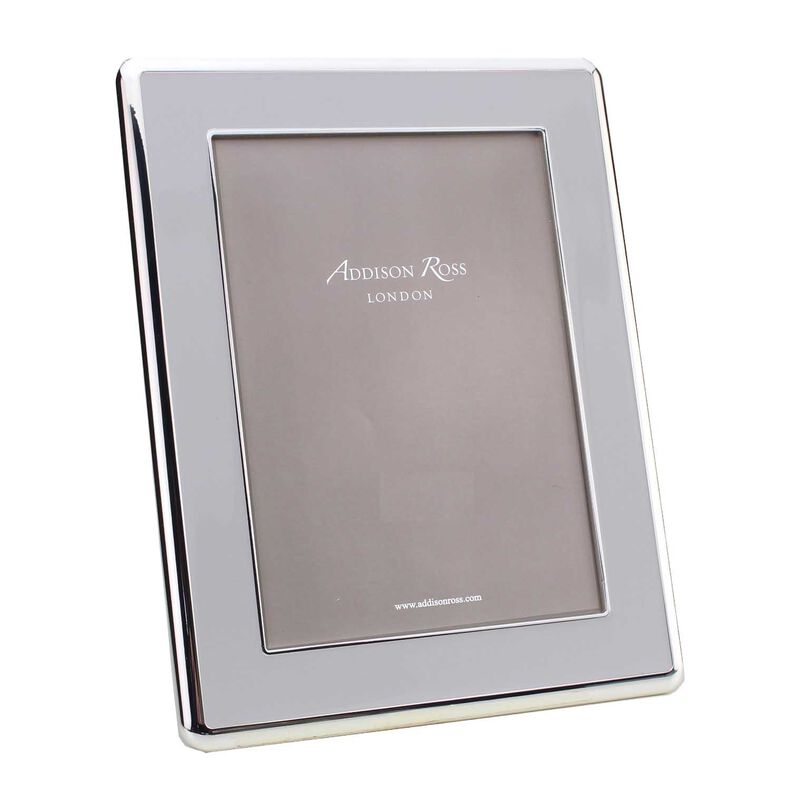 Addison Ross 4x6 Enamel & Silver Photo Frame 30mm - Silver & Chiffon image number 0