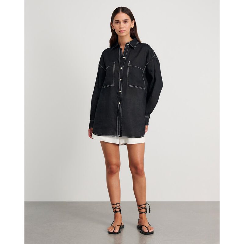JAG Cindy Linen Oversized Shirt image number 7