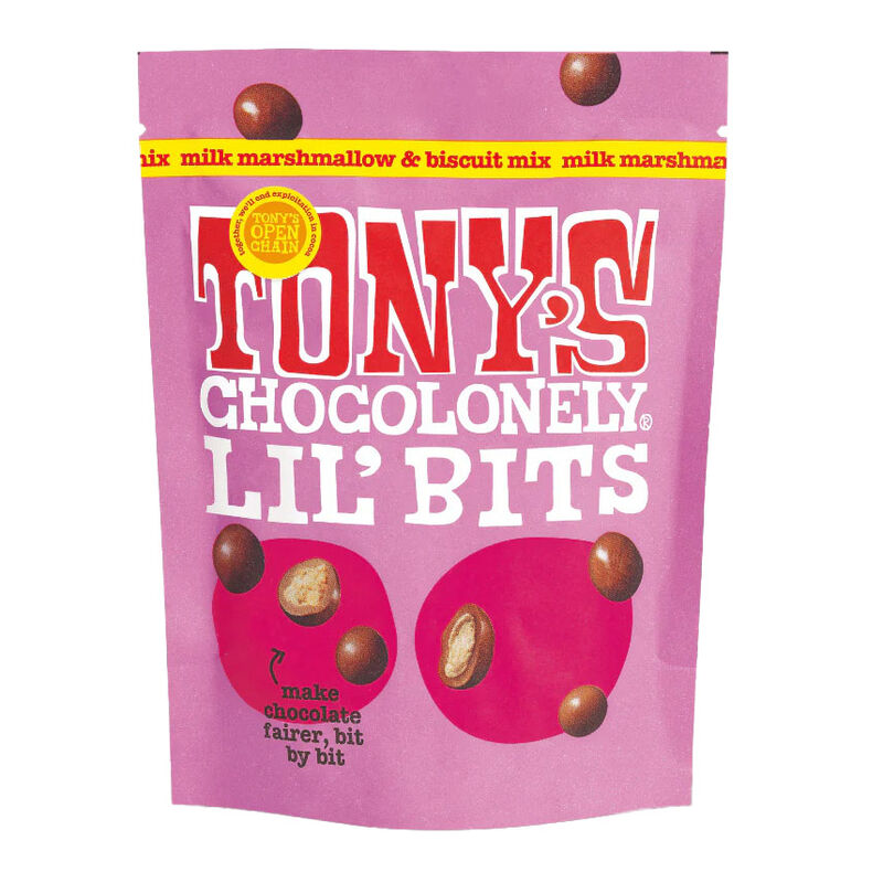 Tony's Chocolonely Lil' Bits Milk Chocolate S'Mores Mix 120g image number 0